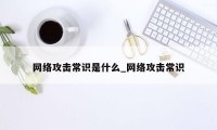 网络攻击常识是什么_网络攻击常识