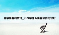 自学黑客的软件_小白学什么黑客软件比较好