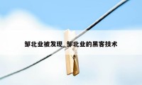 邹北业被发现_邹北业的黑客技术