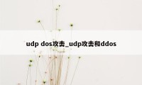 udp dos攻击_udp攻击和ddos