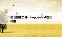 端口扫描工具snoop_natcat端口扫描