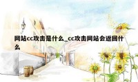 网站cc攻击是什么_cc攻击网站会返回什么