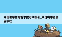 中国有哪些黑客学校可以报名_中国有哪些黑客学校