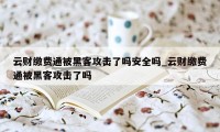 云财缴费通被黑客攻击了吗安全吗_云财缴费通被黑客攻击了吗