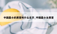 中国最小的黑客叫什么名字_中国最小女黑客