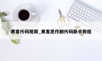 黑客代码视屏_黑客恶作剧代码新手教程