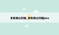 主机端口扫描_主机端口扫描java