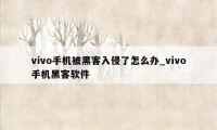 vivo手机被黑客入侵了怎么办_vivo手机黑客软件