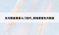 东方联盟黑客入门技巧_网络黑客东方联盟