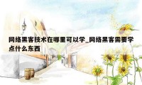 网络黑客技术在哪里可以学_网络黑客需要学点什么东西