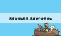 黑客盗微信软件_黑客软件备份微信