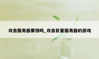 攻击服务器要钱吗_攻击巨量服务器的游戏