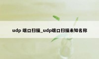 udp 端口扫描_udp端口扫描未知名称