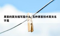 黑客的英文缩写是什么_五种黑客技术英文名字是